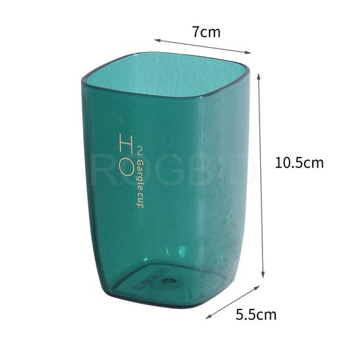 ROGBID 아이디어 투명세면컵 가정용 양치컵 플라스틱 투톤 두툼컵 커플칫솔컵, {"색깔":"투명녹색"}, {"용량":"301-400ml"}