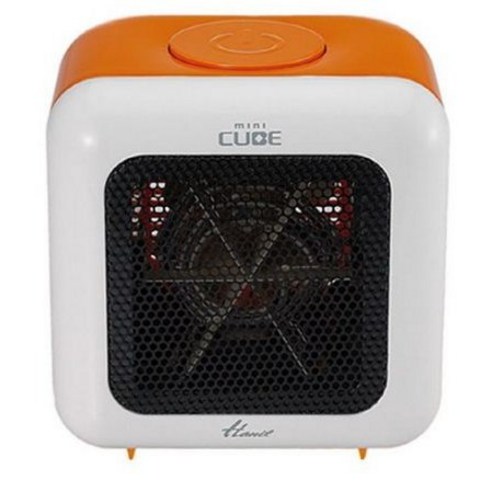 한일전기 큐브 미니 온풍기 HEF-720, 화이트 + 오렌지
