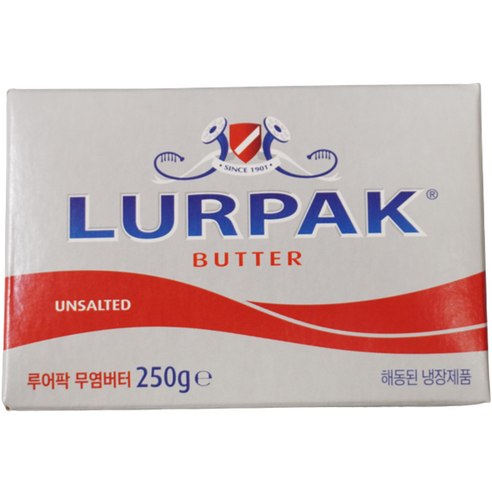 덴마크 루어팍 무염버터 250g 3개 LURPAK 언솔티드 버터