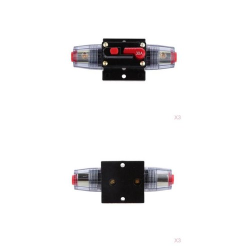 6x 수동 리셋 회로 차단기 12v/24v 자동차 보트 오디오 퓨즈 홀더 80A 30A, 다색, 금속