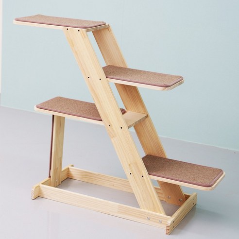 더따슴 고양이 스크래쳐 먼치킨 5단 DIY 원목 캣타워, 혼합색상, 1개
