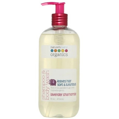네이쳐스베이비오가닉스 Nature''s Baby Organics 샴푸 & 바디워시, 라벤더 카모마일, 473.2ml