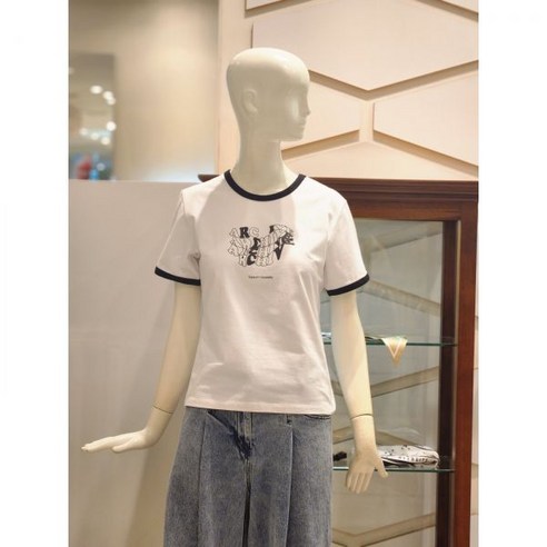 ZOOC 배색 그래픽 반팔 티셔츠 V242PSM931 백화점 아울렛 (3178662)