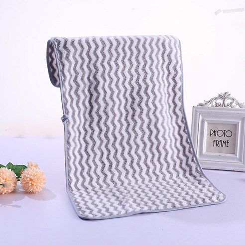 ZZJJC 코랄 타월 극세사 타월 드라이물수건, 75*35cm 【카드지], 물결그레이