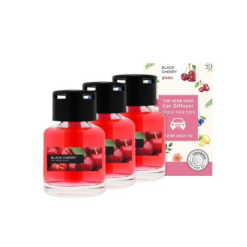 더허브샵 차량용 방향제 디퓨저 70ml, 블랙체리, 3세트
