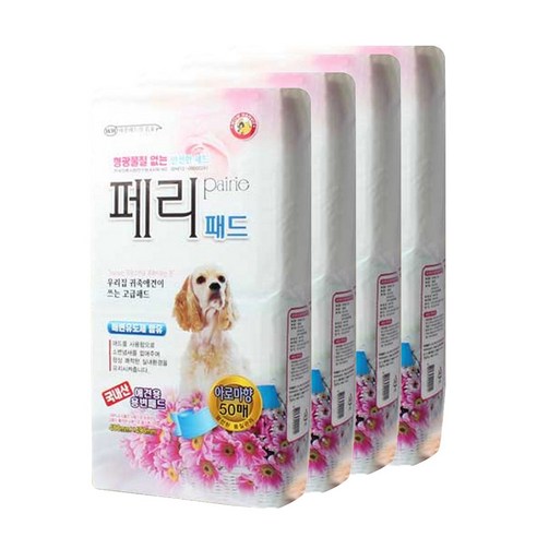 와우한빛 강아지 페리 배변패드 아로마향 50매, 4개
