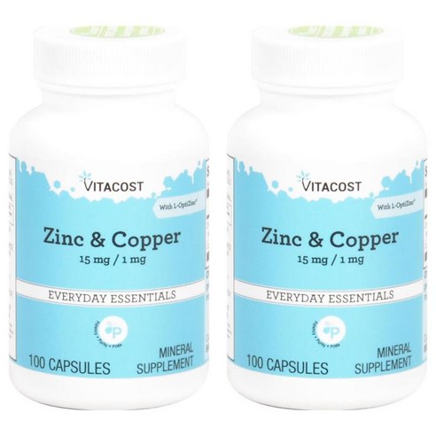 Vitacost 비타코스트 아연 구리 15mg /1mg Zinc & Copper 100정, 3개 copperclay