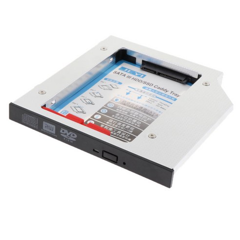 2.5인치 하드 드라이브 캐디 트레이 12.7mm 범용 모든 알루미늄 인클로저 케이스, 127x126x10mm, 실버, 알루미늄 합금