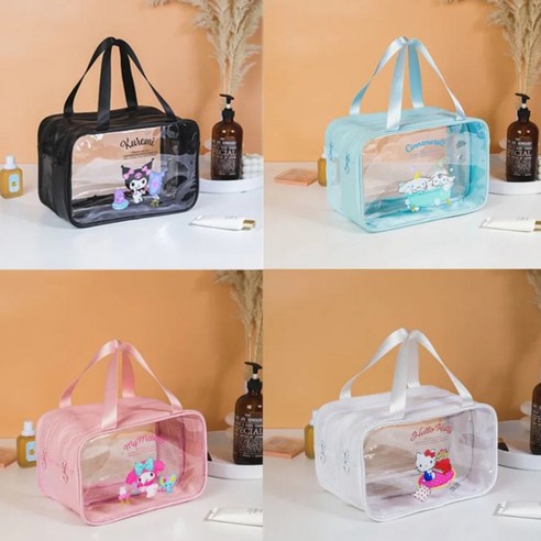 [오케이나우ㅣ인기상품] 산리오 PVC 여행 수영 화장품 목욕 바닷가 가방: 필수품 보관의 깜찍한 동반자 [OKNOWㅣ추천상품]