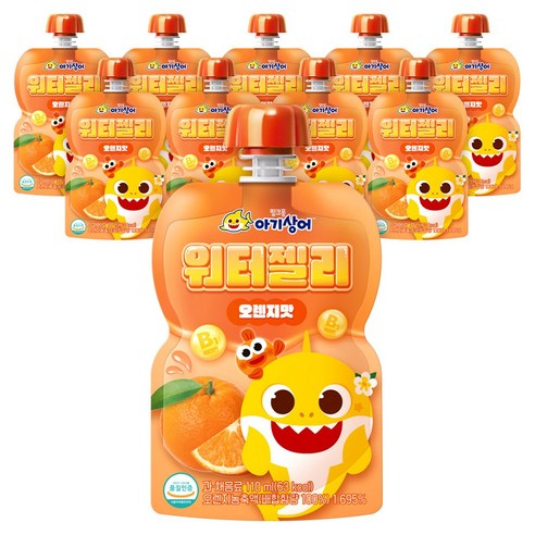 아텍스 핑크퐁 아기상어 워터젤리, 10개, 오렌지맛, 110ml