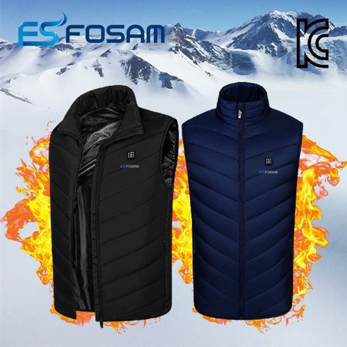 포샘 USB 충전식 보온 발열조끼 남녀공용 패딩조끼 경량조끼 등산조끼 낚시조끼 캠핑조끼 오토바이 필수품 V-200