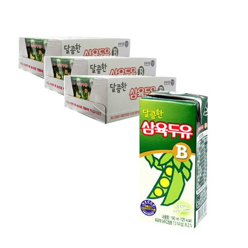 삼육두유 달콤한맛B 두유, 190ml, 72팩