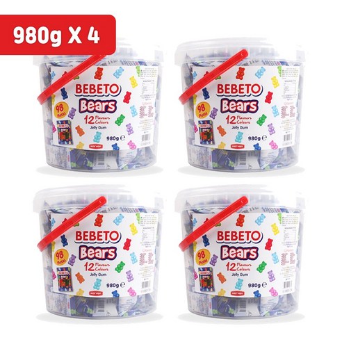 베베토 미니 베어 젤리, 980g, 4개