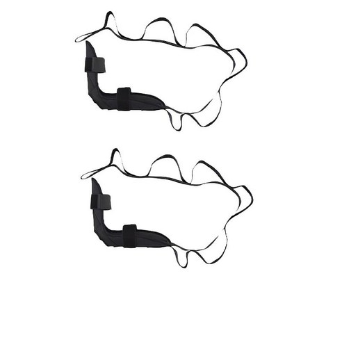 2x110cm 요가 스트레칭 벨트 발 드롭 스트랩 들것 송아지 허벅지 발목, {"수건소재":"Cotton + Polyester + 옥스포드 천"}, 검정