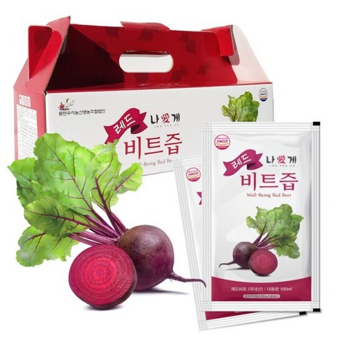 나애게 국내산 레드비트즙 100ml 30팩, 30개