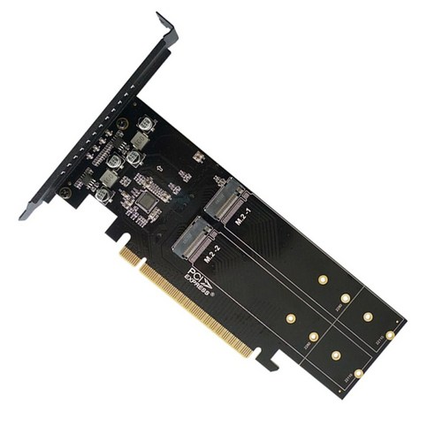 새로운 PCIe-M2 어댑터 카드 PCIe X16 4 포트 M2 NVME M 키 SSD 변환기 Express RAID 확장, 01 black