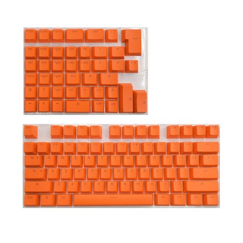 PBT Keycaps 키 캡 미니 기계식 키보드 그리스 방지 DIY 사용자 정의 키 세트 MX, 35x15x2cm., PBT., 주황색