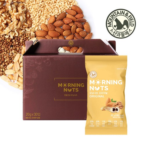 산과들에 모닝너츠오리지널 30입 선물세트 x 2개 하루견과류 선물세트, 1개