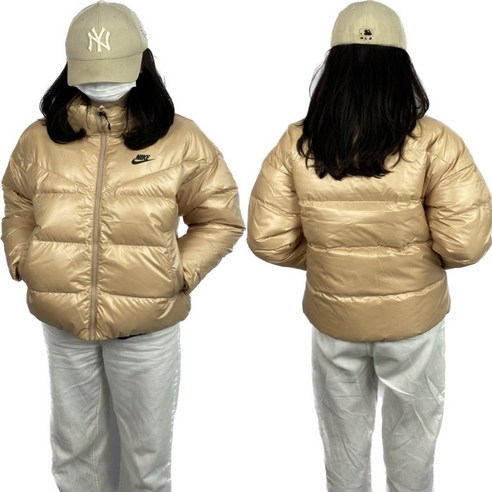 국내매장판 나이키 숏패딩 덕다운 써마핏시티 600필 베이지자켓