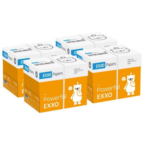[엑소] (EXXO) 큐트베어 A4 복사용지(A4용지) 75g 2500매 4BOX