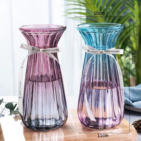 DFMEI 꽃병. 화병.Vase.-- 꽃병 스페셜 라지 사이즈 유리 꽃병 투명수 양수 죽수입니다배화병 거실 꽃꽂이 장식물입니다, DFMEI.재고 정리 [허리 블루 퍼플 + 레드 그레이