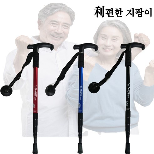 이편한지팡이 100세 건강시대 3단 길이 조절 가능한 멀티지팡이, 1개, 블랙