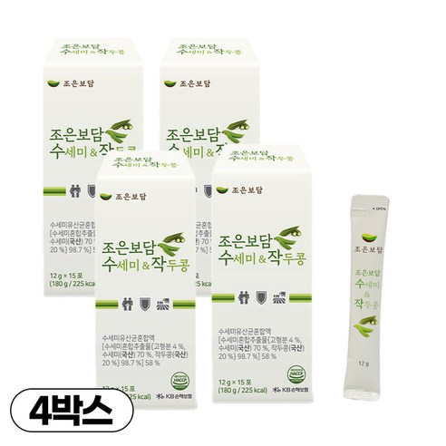 조은보담 수세미 앤 작두콩 건강즙, 4박스, 15개입, 12g