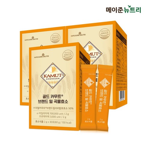 메이준뉴트리 골드 카무트 브랜드 밀 곡물효소 3박스 (3개월분), 60g