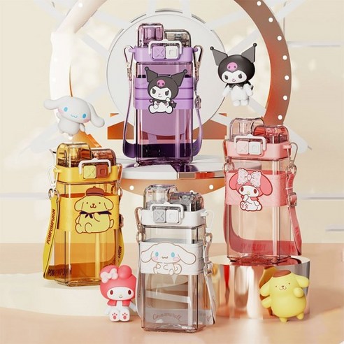 산리오 시나모롤 더불캡 사각 롱 빨대 물병(520ml) 스탠리텀블러 산리오 시나모롤 더불캡 사각 롱 빨대 물병(520ml) 스탠리텀블러