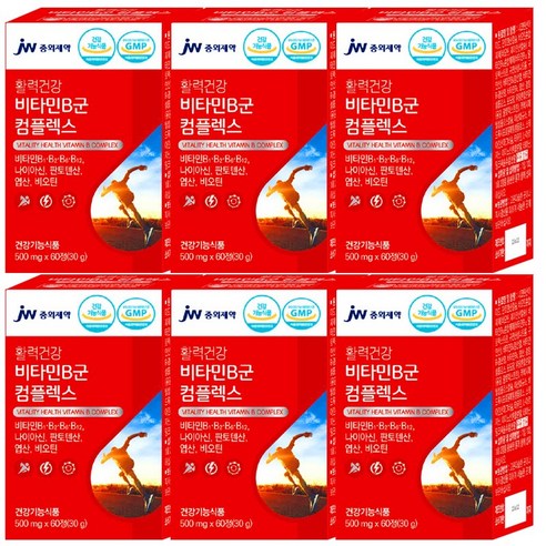 JW중외제약 활력건강 비타민b군 컴플렉스, 60정, 6개