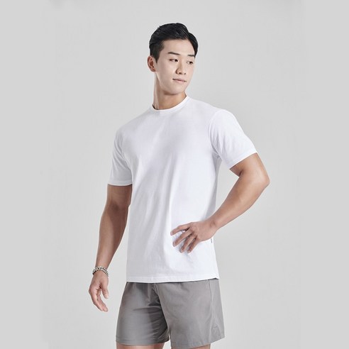 리얼핏 헤비코튼 남성용 머슬핏 반팔 티셔츠