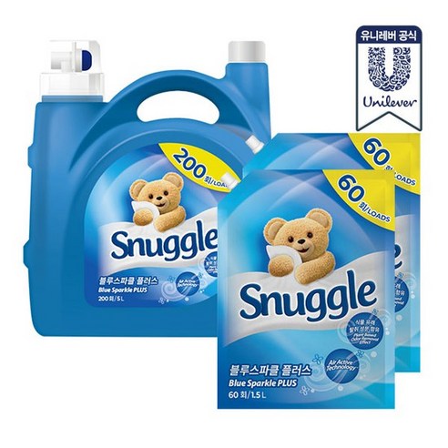 스너글 섬유유연제 블루스파클 5L + 1.5L 2개, 없음