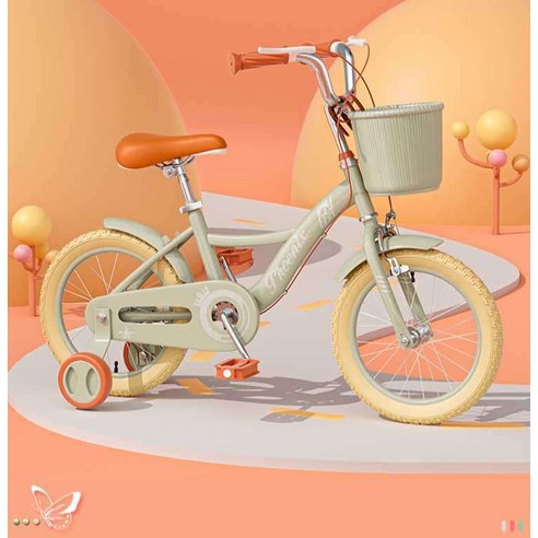 핑크 어린이 자전거 유아 네발 삼천리 로얄 베이비, 14인치 올리브그린