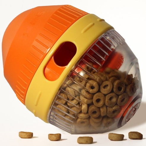 스니피즈 거위알 강아지 소리나는 노즈워크 간식 장난감 공, 주황색, 1개