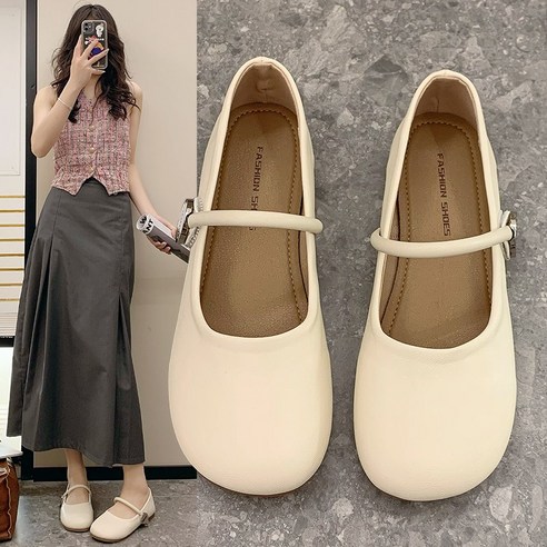 로퍼라운드 메리제인 플랫여성용 데일리 메리 플랫슈즈
