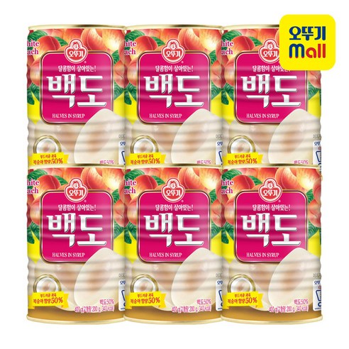 오뚜기 백도 반절, 6개, 400g