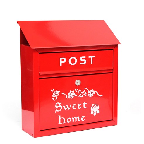 벽걸이 우체통 인테리어 편지함 전원주택 펜션 철재 우편함, 레드 Best Top5 벽걸이 우체통 인테리어 편지함 전원주택 펜션 철재 우편함, 레드 Best Top5