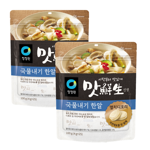 청정원 맛선생 멸치디포리 국물내기 한알, 100g, 2개