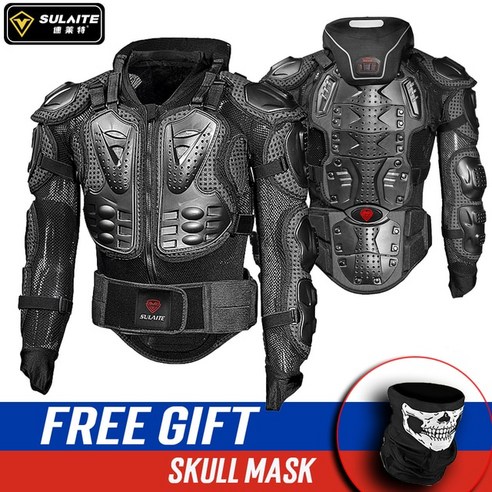 오토바이 상체 보호대 SULAITE 재킷 전신 아머 모토크로스 레이싱 모토 라이딩 보호 여성 남성, 1 size Neck guard|XL