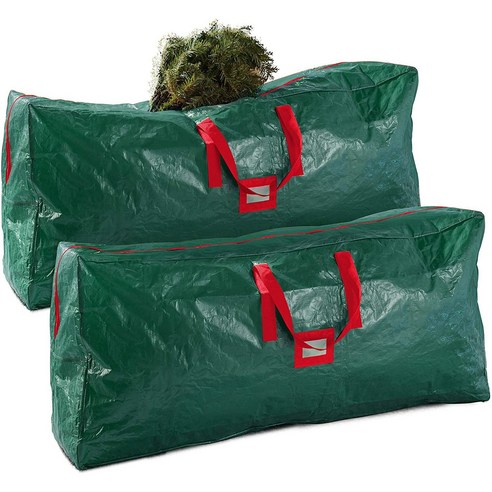 Monland 2팩 크리스마스 트리 보관 가방 - 인공 분해 트리 내구성 강화 핸들 및 이중 지퍼 방수, 초록
