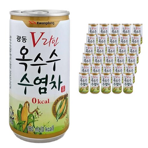 [달담박스]광동 V라인 옥수수수염차 180ml 60캔, 60개