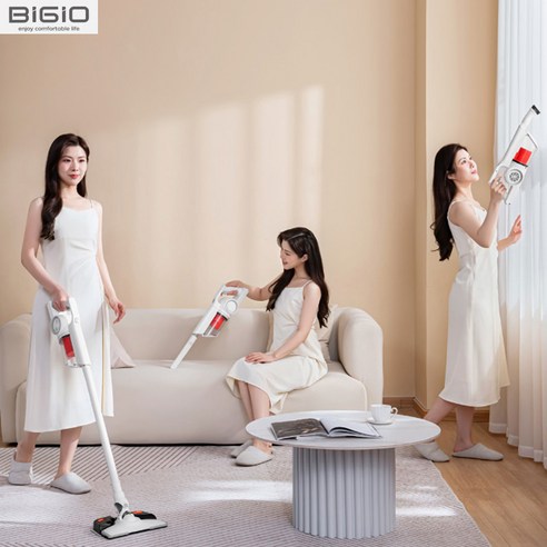 [성의샵] BIGIO FC-V7 가정용 무선 스마트 진공 청소기 초경량디자인 9000PA흡입력 다중필터 긴속항 먼지컵세척편리, 기초버전(물걸레청소불가)
