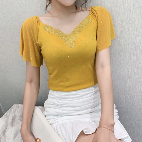 리젠 라인댄스 밸리 줌바 댄스티 무용티 벨리복 에어로빅 무대 공연 연습, 옐로우