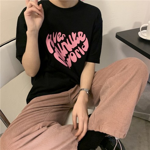 빈티지 여성 반팔 봄여름 루즈핏 빅사이즈 티셔츠