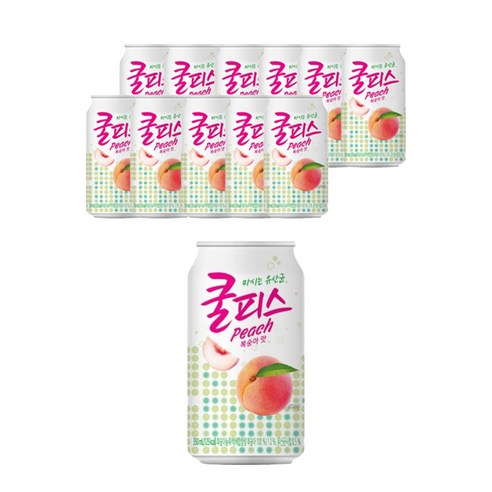 제트스카이 동원 쿨피스 복숭아, 350ml, 12개