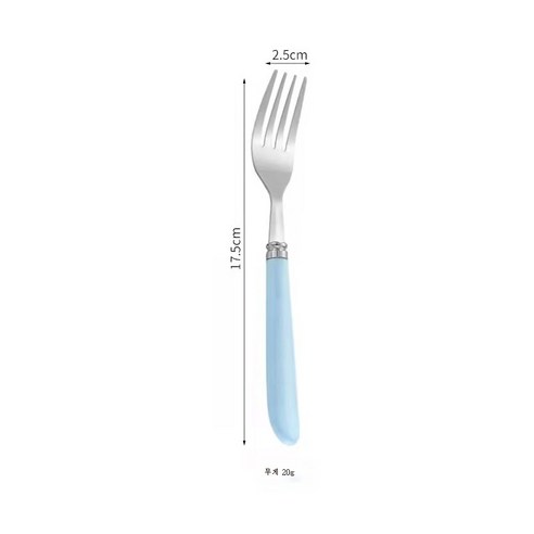 ZZJJC 410 스테인리스 수저 식기 휴대용 포크 스푼 직장인쓰리피스 수납함, 포크[블루]