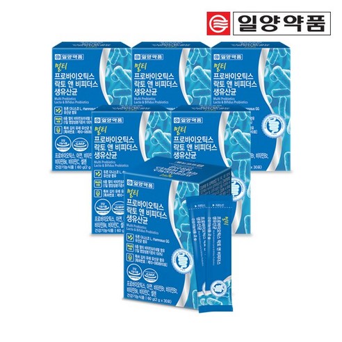 일양약품 멀티 프로바이오틱스 락토바실러스 비피더스 유산균 6박스, 60g, 6개