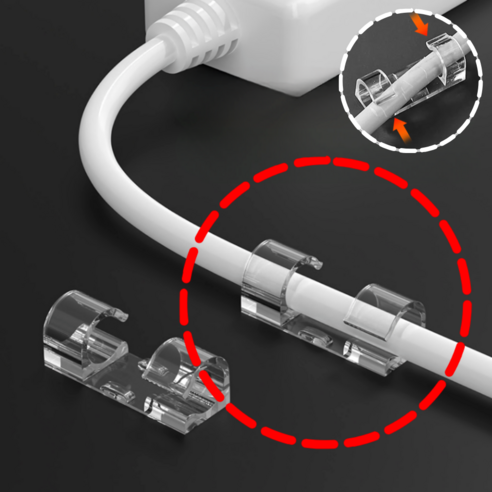 엔웨스트 케이블 선정리 클립 홀더, 투명 대형 리뷰 전선정리클립
