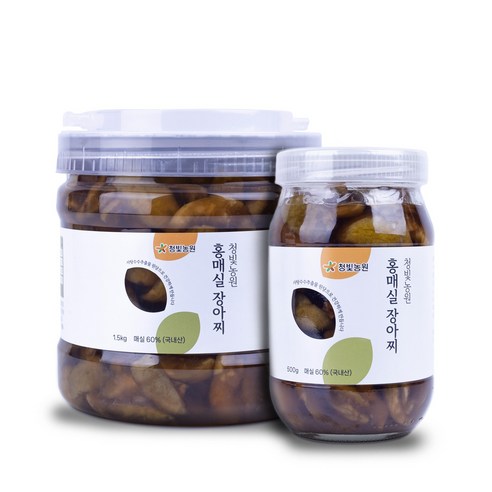 청빛농원 프리미엄 매실장아찌 GAP 인증 홍매실 비정제원당 천일염, 1개, 500g 홍매실청