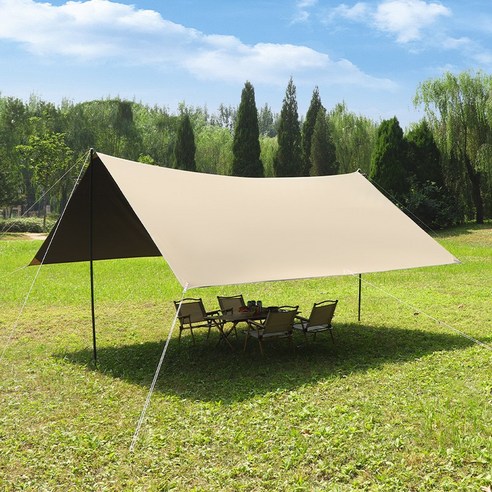 쾌적한 캠핑을 위한 완벽한 선택, 크크라이프 실버 블랙 코팅 렉타 타프!